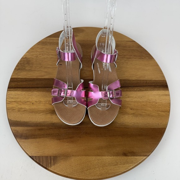 Big Kids Girls Nina Lacey Metallic Pink Strappy Platform Sandals Size 5 Y GUC - Picture 4 of 10